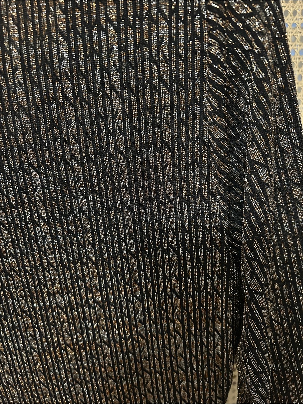 Chaus Black Metallic V-Neck Flared Tunic - Picture 8 of 8